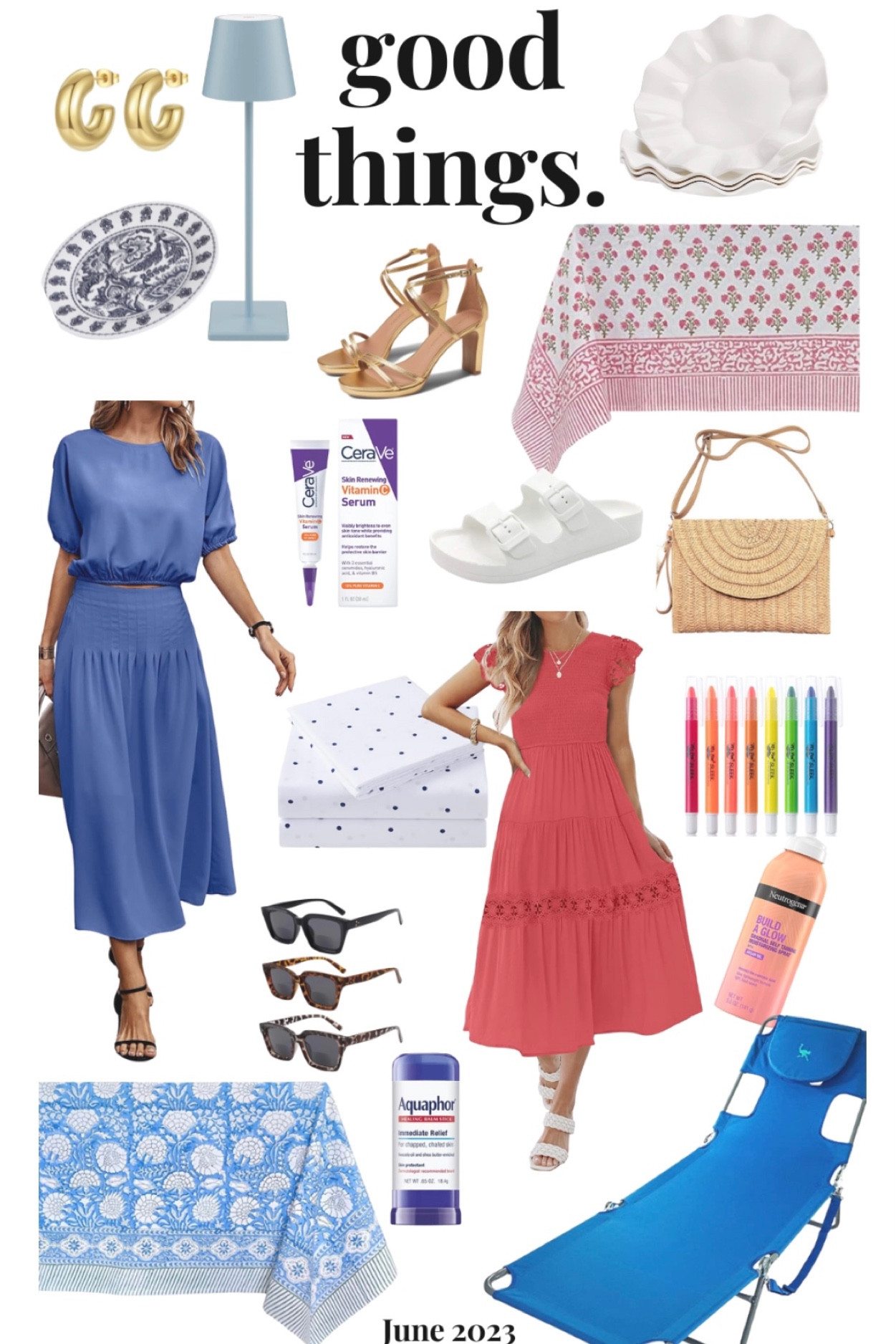 A few good things I’ve discovered lately. Amazon Fashion, skirt set, gold heel sandals, maxi dress, self tanner, block print tablecloth, rechargeable lamp, straw bag, reader sunglasses, sheet set, vitamin C serum, melamine plates

#LTKunder100 #LTKunder50 #LTKSeasonal