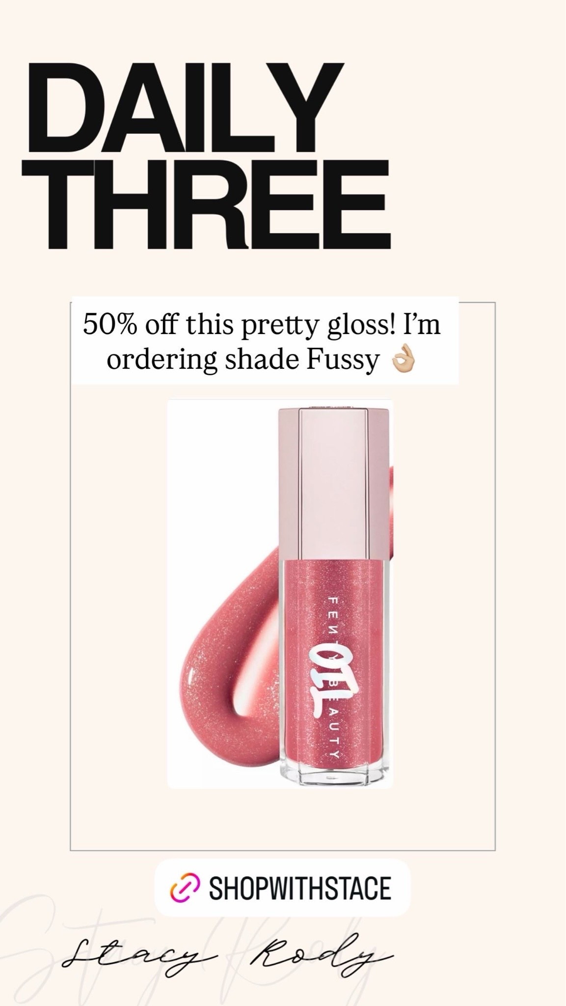 Fenty lip oil in shade Fussy is so good! 50% off today only

#LTKgrwm #LTKBeauty #LTKSaleAlert