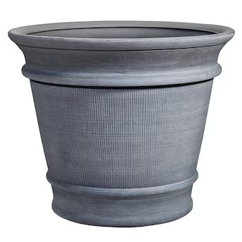 allen + roth 20.35-in W x 16.73-in H Gray Resin Traditional Indoor/Outdoor Planter | Lowe's