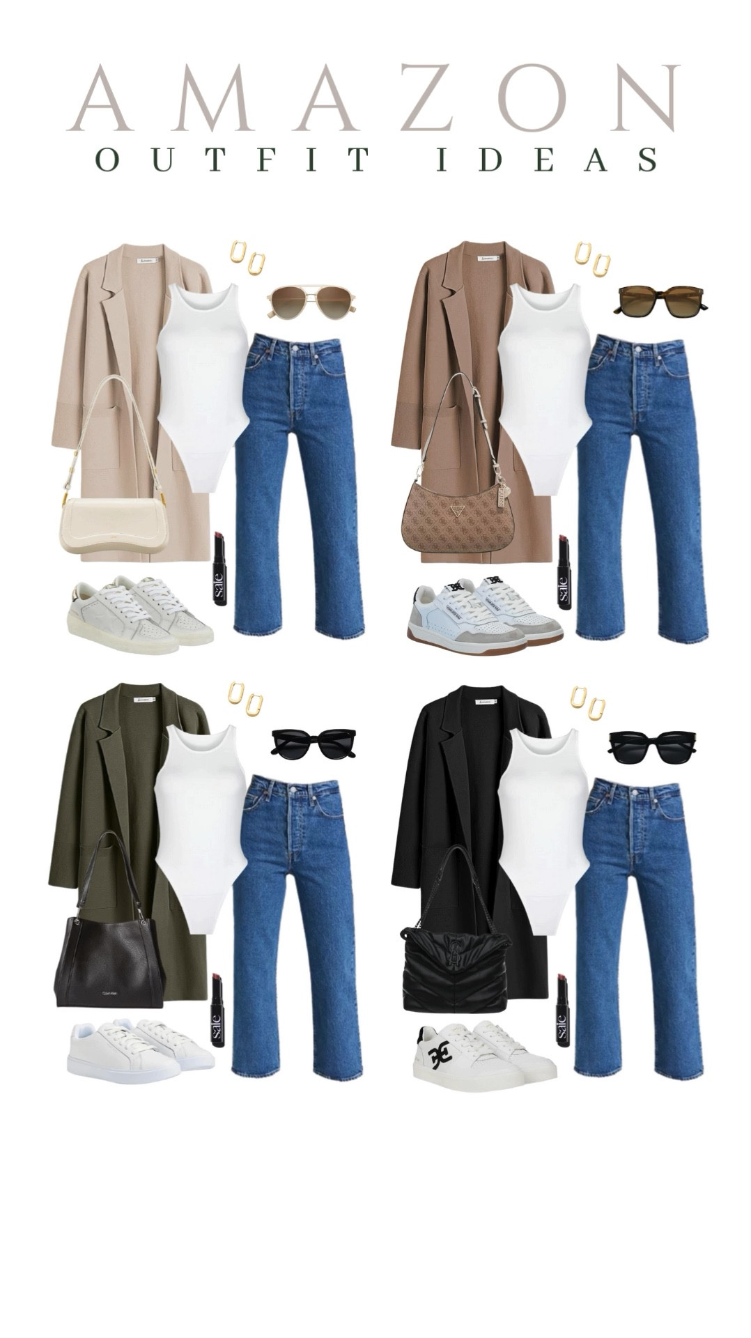 Here are four different ways to style a coatigan, a bodysuit, and denim jeans!

fall basic, casual outfit idea, how to style, on the go look, fashion finds, cute accessories, comfy sneakers, functional bags, fall vibes, fall fashion trend

#LTKU #LTKSeasonal #LTKStyleTip