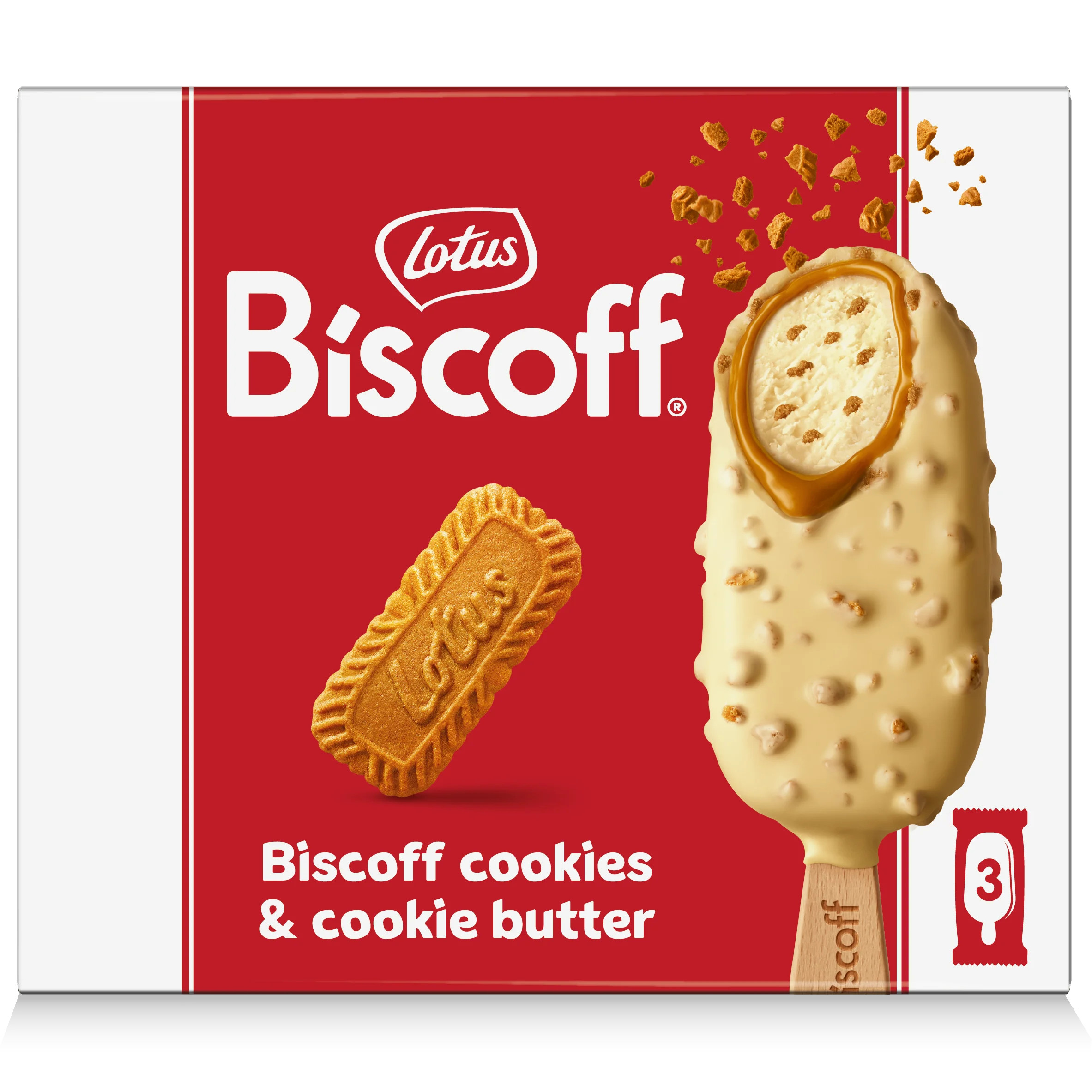 Biscoff Ice Cream Bars, Double Dipped in Cookie Butter and Belgian White Chocolate, 3 CT | Walmart (US)