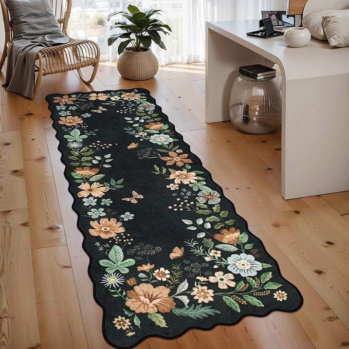 Lahome Floral Kitchen Runner, 2X6 Washable Runner Rug Non Slip Ultra-Thin, Soft Hallway Rug Stain... | Amazon (US)
