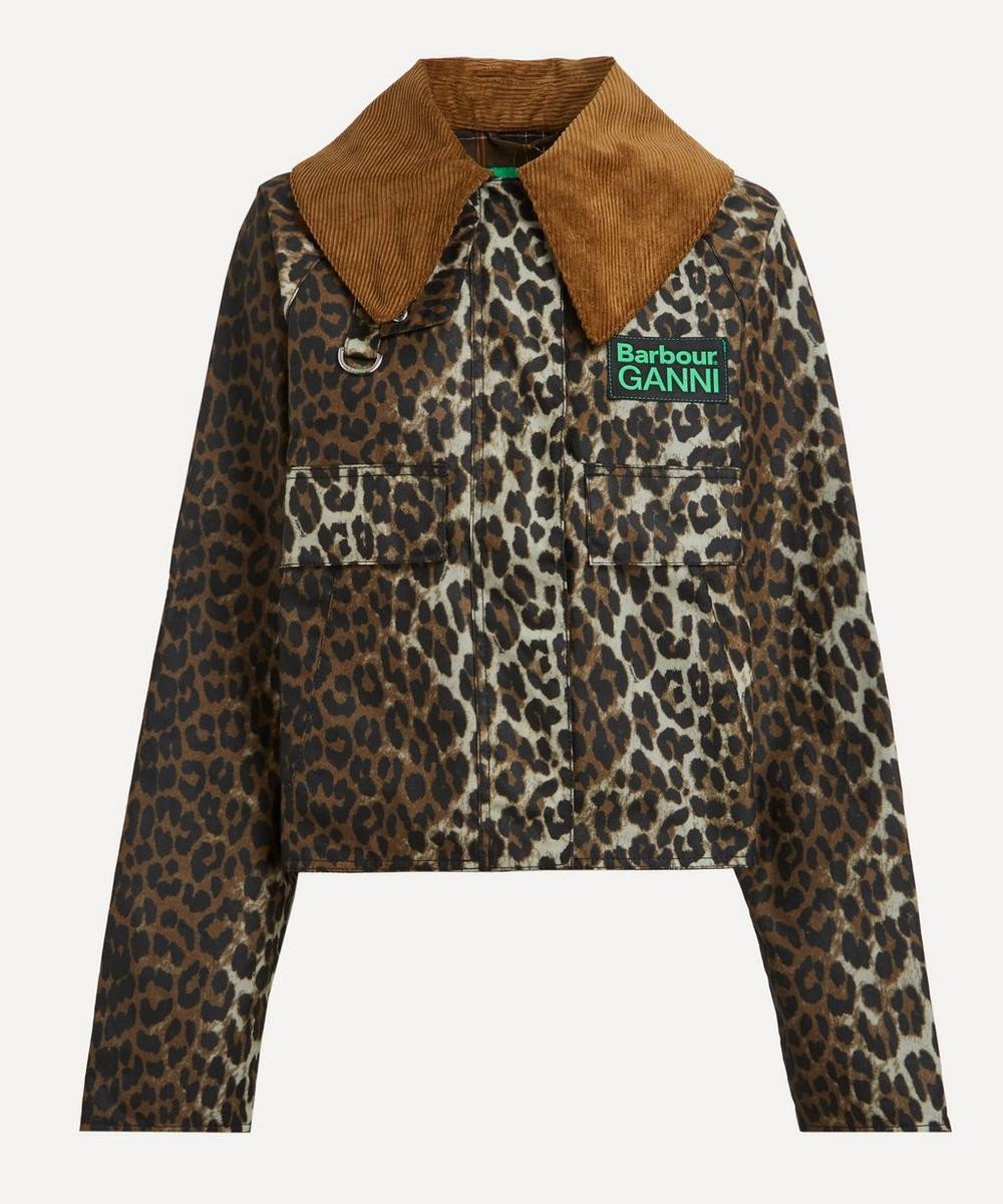 Barbour Women's x GANNI Leopard Print Waxed Anorak Leopard print/ Classic 12 | Liberty London (UK)