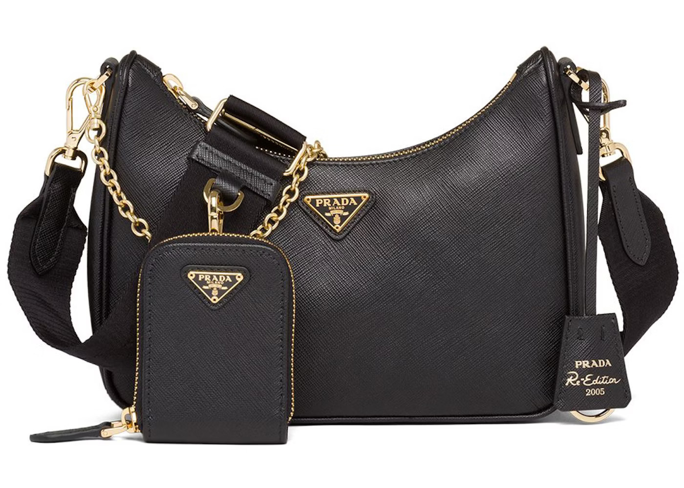 Prada Re-Edition 2005 Shoulder BagSaffiano Black | StockX