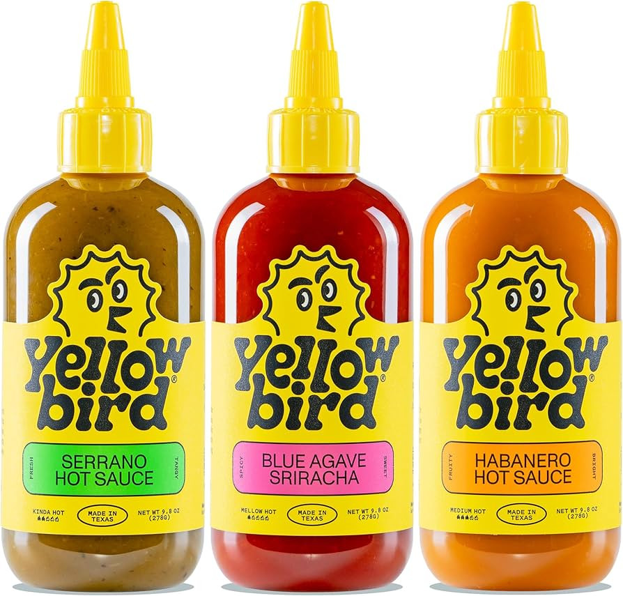 Yellowbird® Classic Hot Sauce Variety Set 9.8 oz Pantry Size | Sriracha + Serrano + Habanero (3 ... | Amazon (US)