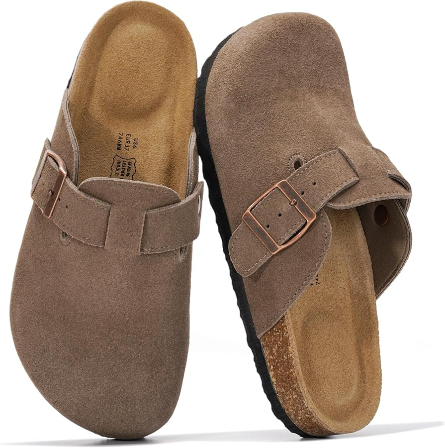 Project Cloud Genuine Leather Footbed Clogs for Women - Memory Foam Arch Support Slippers for Wom... | Amazon (US)