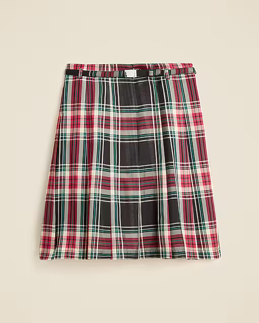 Pleated prep skirt in Stewart tartan | J. Crew US