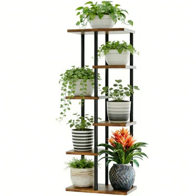 Plant Stand Indoor 6 Tier Tall Metal Plant Shelf for Multiple Plants, Tiered Flower Pot Stands for Patio Garden Balcony Living Room Bedroom | Wayfair North America
