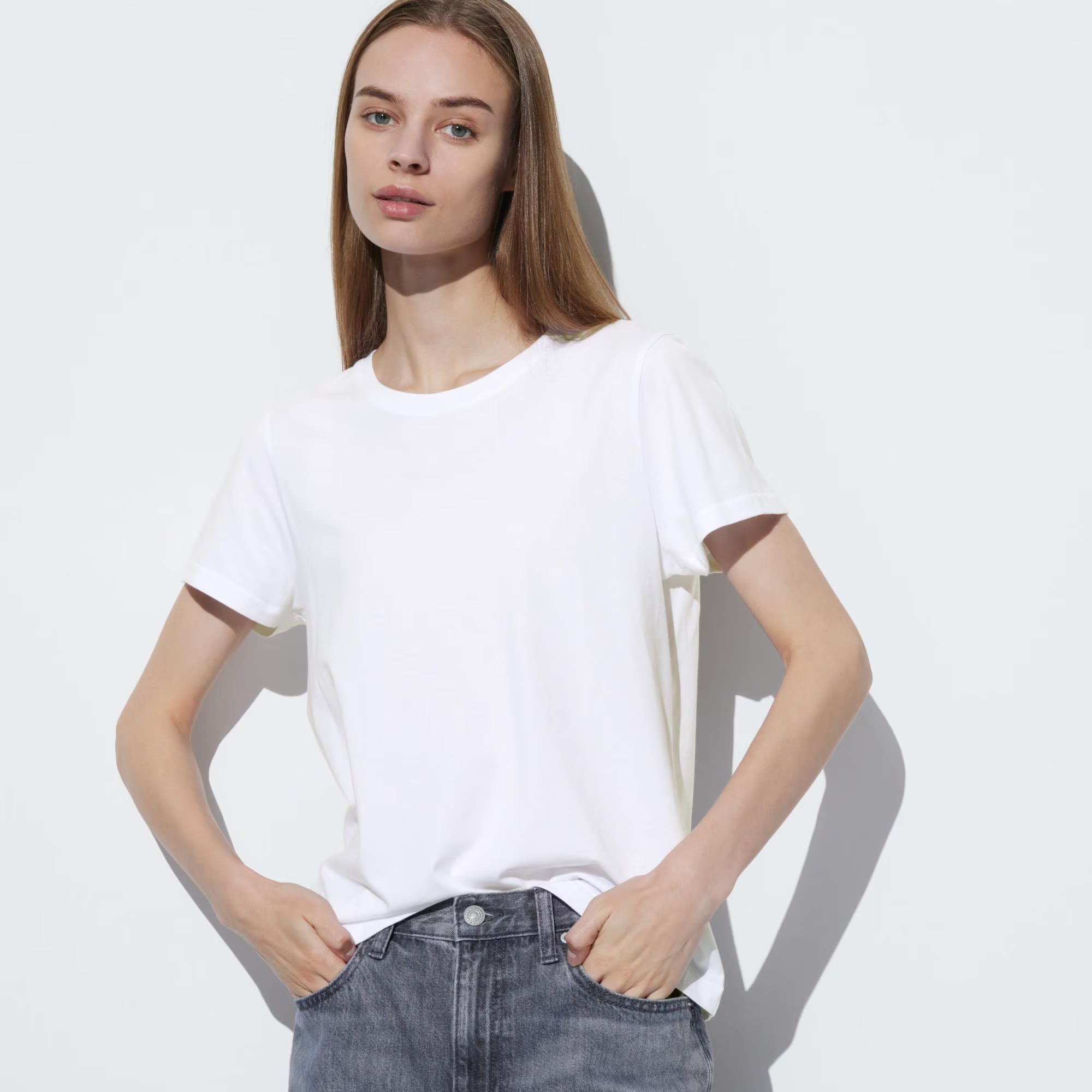 Supima® Cotton Crew Neck Short-Sleeve T-Shirt (Women) | UNIQLO US | UNIQLO (US)