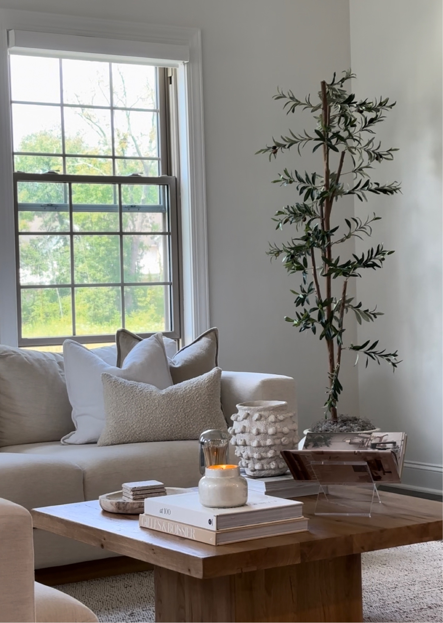 neutral living room ✨🤍 couch and rug linked! 

#LTKunder50 

#LTKhome #LTKSeasonal