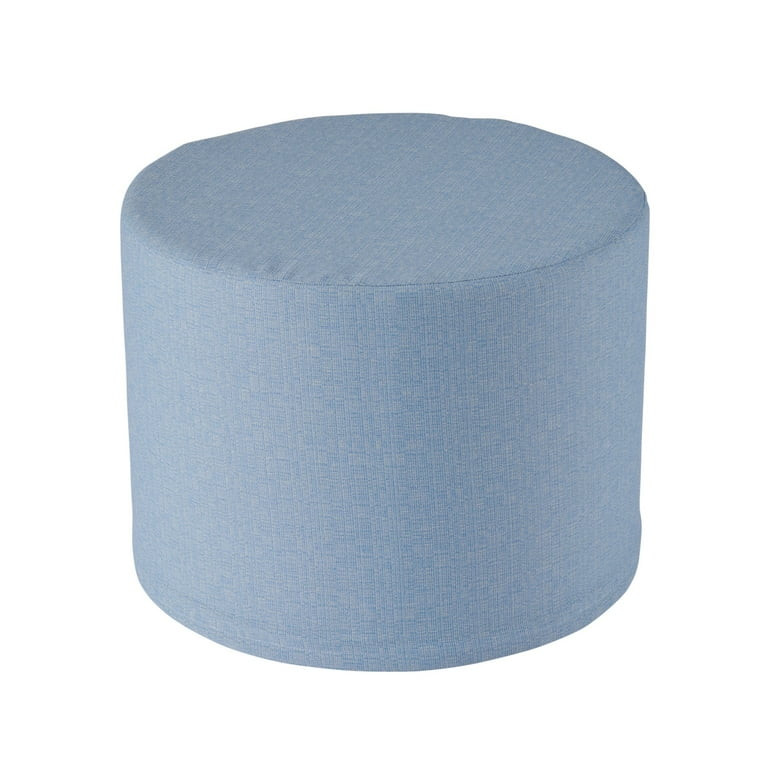Better Homes & Gardens 20" Round Outdoor Pouf Ottoman, 1-Piece, Light Blue | Walmart (US)