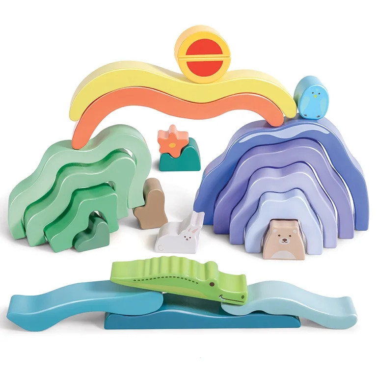 Hape: Nature Scene Stacking Blocks - Wooden Nesting Toy, Animal Sorting & Learning Toy, Colorful ... | Walmart (US)