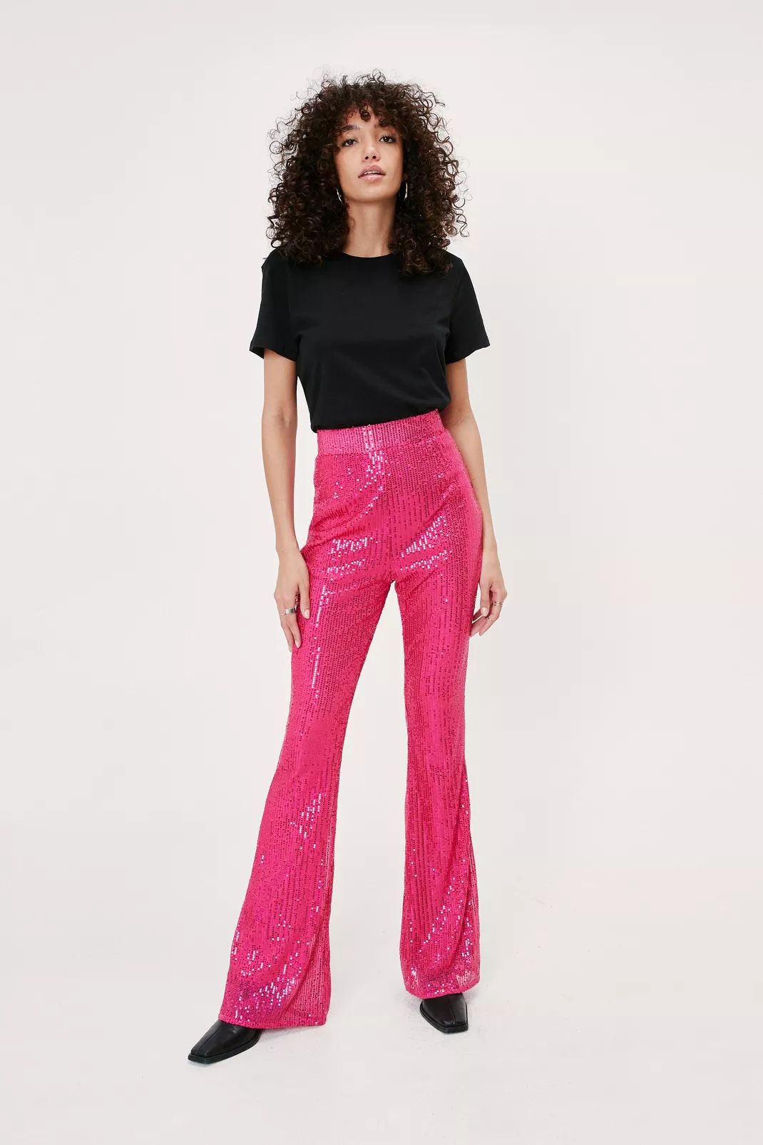 High Waisted Sequin Flare Pants | Nasty Gal (US)