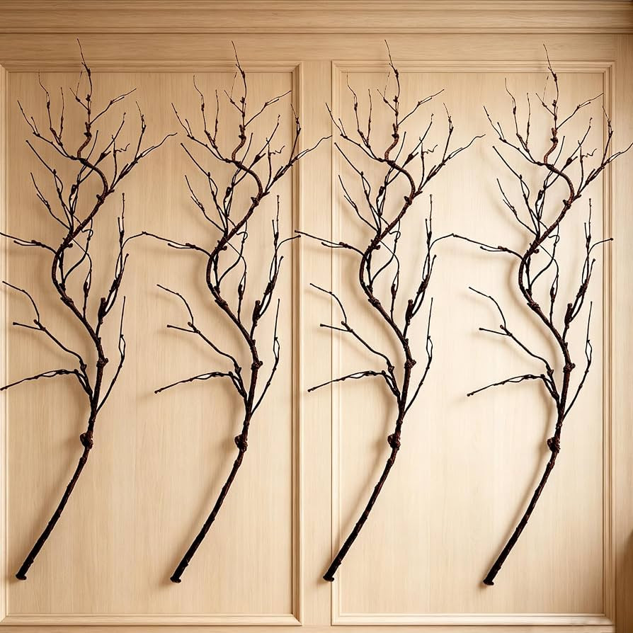 4pcs 63in Black Bendable Fake Halloween Tree Branches Wall Decor | Amazon (US)