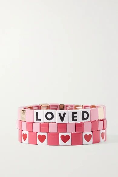 Roxanne Assoulin
				
			
			
			
			
			
				Sweet Heart set of three enamel and gold-tone brace... | NET-A-PORTER (US)