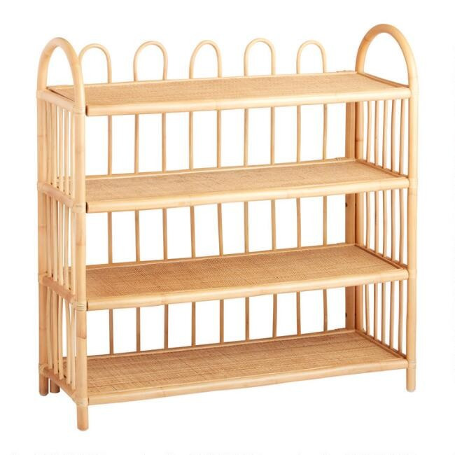 Wide Natural Rattan Nylah Bookshelf | World Market