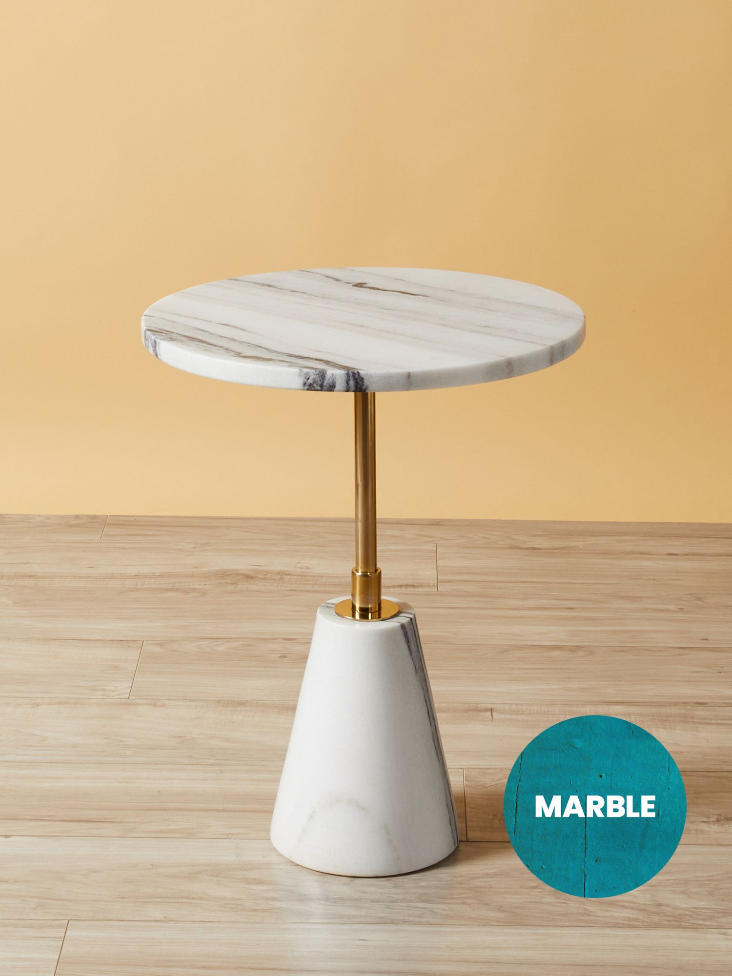 23in Marble And Metal Accent Table | Living Room | HomeGoods | HomeGoods