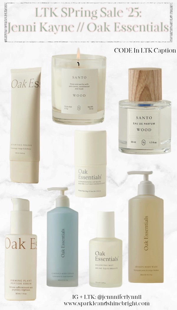 Oak Essentials is included in the LTK sale from Jenni Kayne!  
 Use CODE: LTK15 for 15% Site wide!

#LTKBeauty #LTKSpringSale #LTKSaleAlert