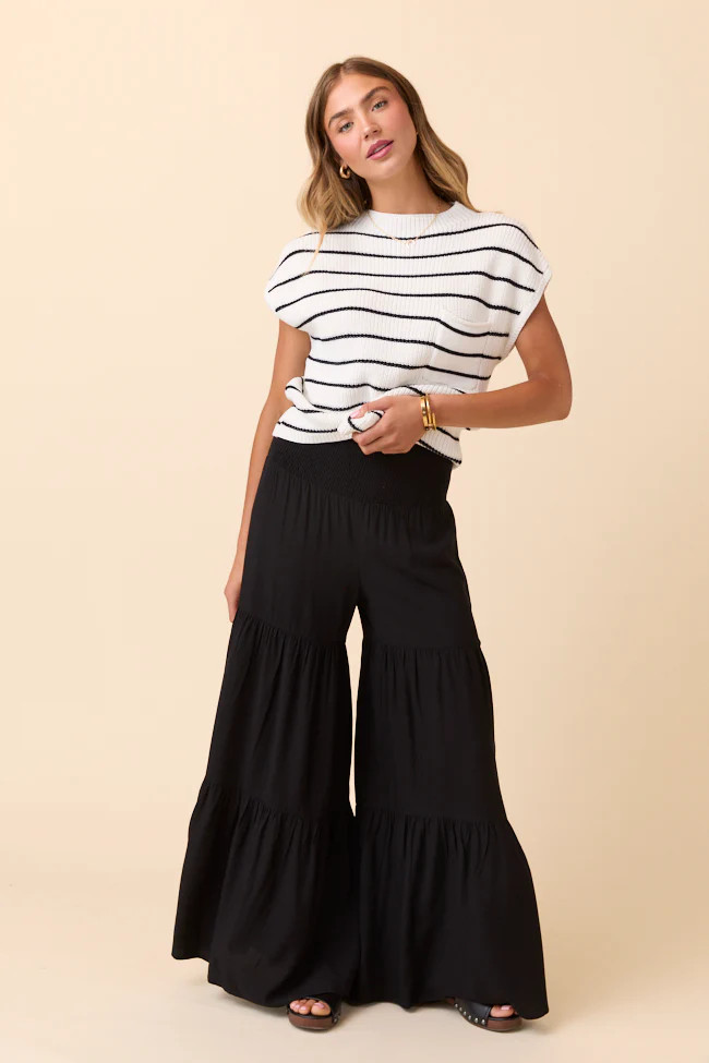 Eliza Black Wide Leg Pants | Pink Lily