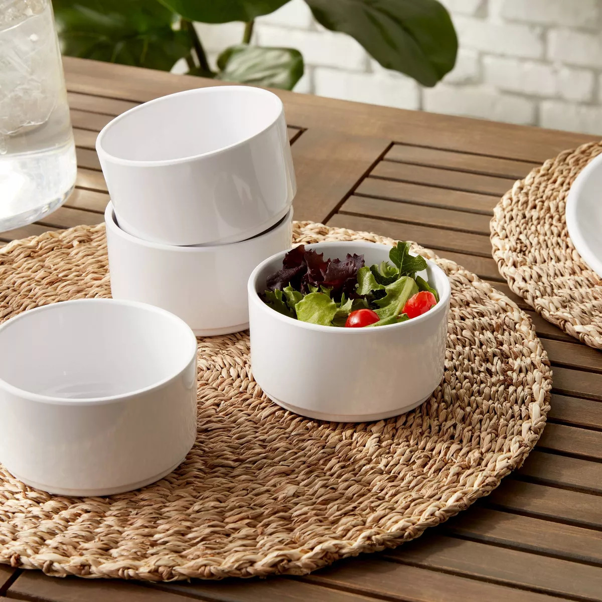 4pc 10oz Plastic Stella Mini Snack Bowl White - Threshold™: BPA-Free, Dishwasher & Microwave-Sa... | Target