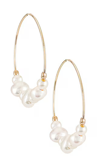 Tefnut Pearl Hoops in Gold | Revolve Clothing (Global)