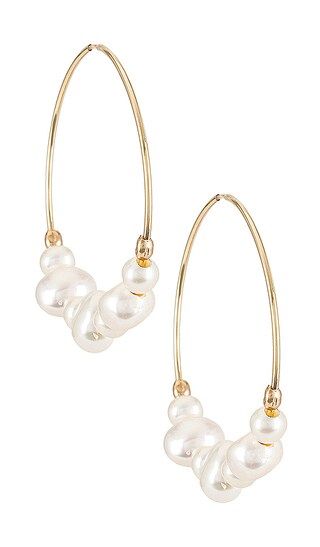 Tefnut Pearl Hoops in Gold | Revolve Clothing (Global)