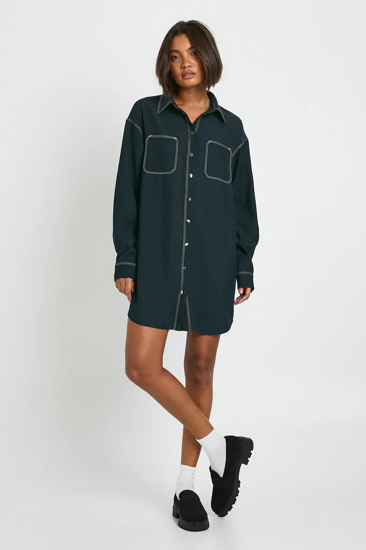 Tall Oversized Button Down Shirt Dress | boohoo (US & Canada)