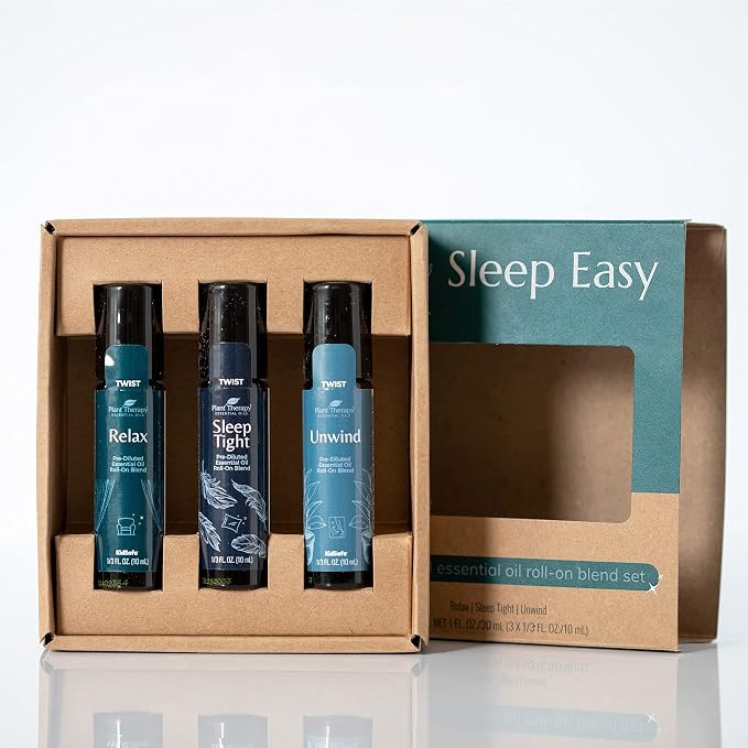 Plant Therapy Sleep Easy Essential Oil Roll On Blend Set 10 mL (1/3 oz) Each of Relax, Sleep Tigh... | Amazon (US)