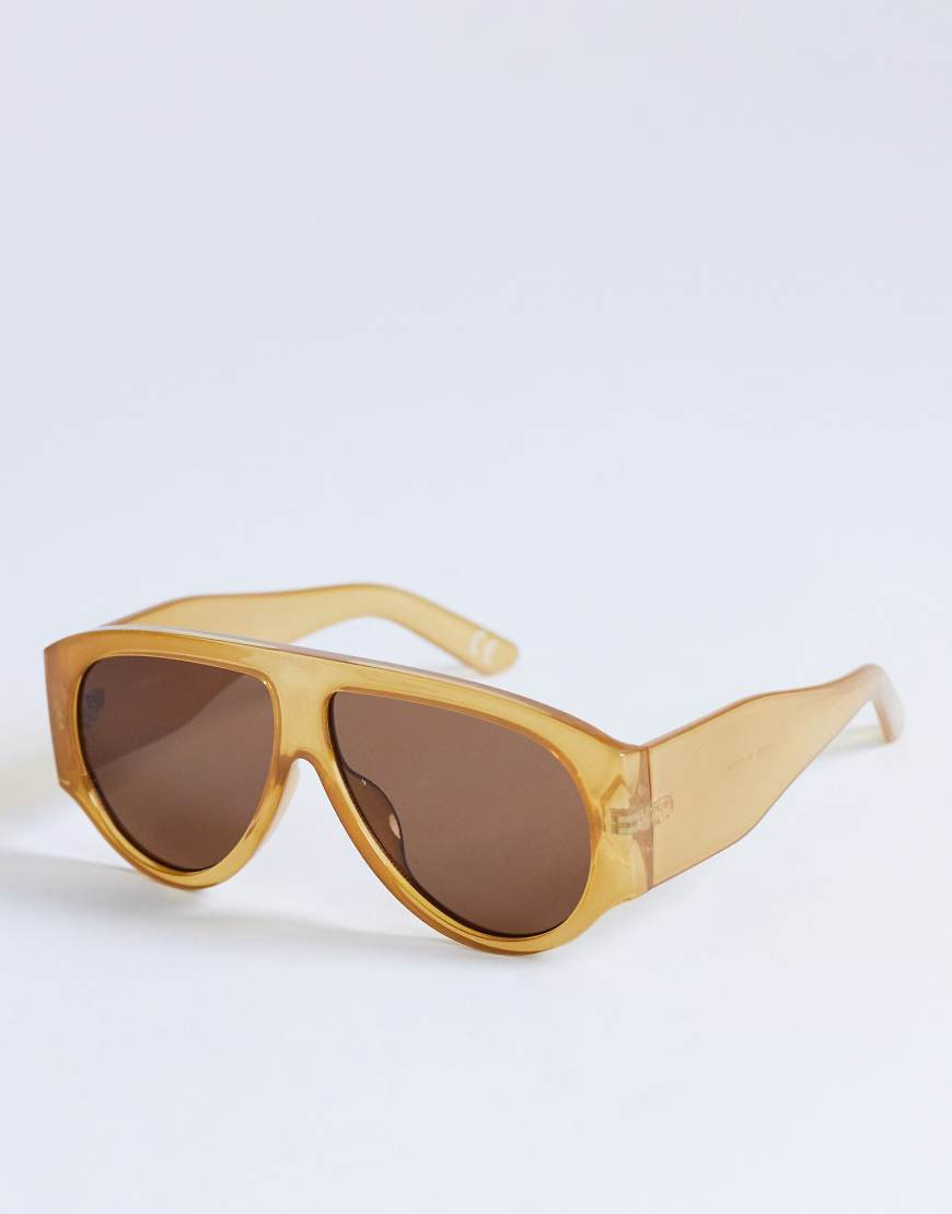 Topshop Zante aviator sunglasses in milky orange | ASOS (Global)