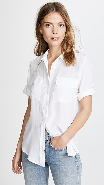 Short Sleeve Slim Signature Blouse | Shopbop