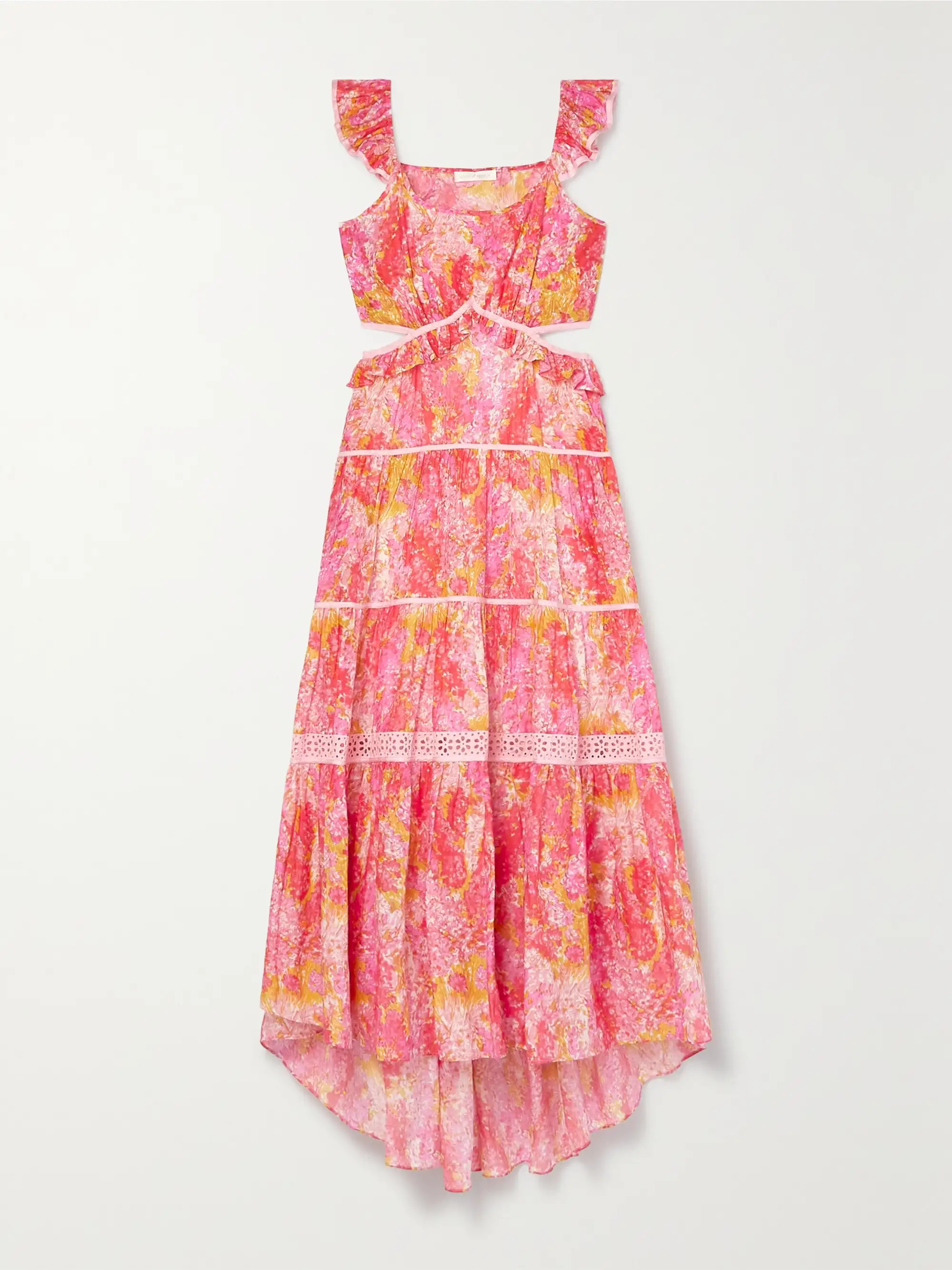 Madsen broderie angalise-trimmed floral-print cotton and silk-blend dress | NET-A-PORTER (UK & EU)