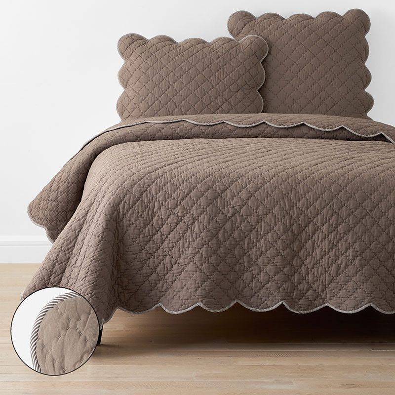 Scallop Quilt - Pinecone, Full/Queen - Brown, Cotton | The Company Store | The Company Store