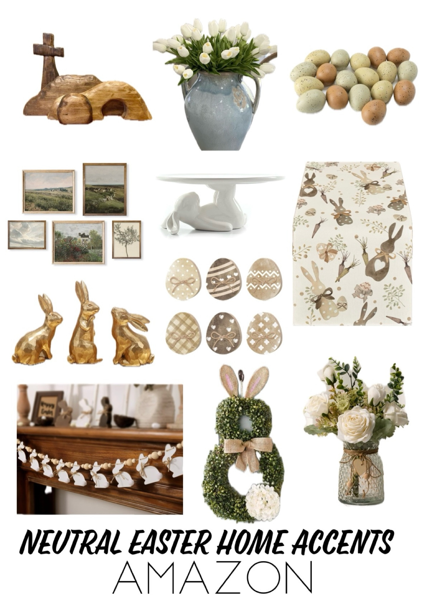 Neutral Easter decor I found on Amazon 🤎 

#LTKhome #LTKSeasonal #LTKfindsunder50