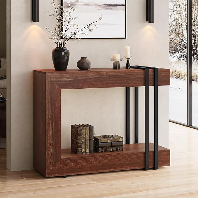 Einhomn 42.5" Console Table Behind Couch, 2-Tier Narrow Entryway Table with Storage, Wood Sofa Ta... | Amazon (US)