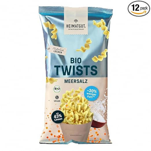 HEIMATGUT Bio Twists Meersalz - 100% Bio & Vegan - Proteinquelle & glutenfrei - Mit 43% Linsenmeh... | Amazon (DE)