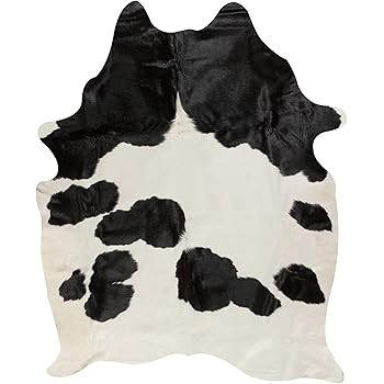 Natural White & Black Handmade Kobe Cowhide Rug Shed-Free Fade Resistant Cowhide Area Rug, 6 ft x... | Amazon (US)