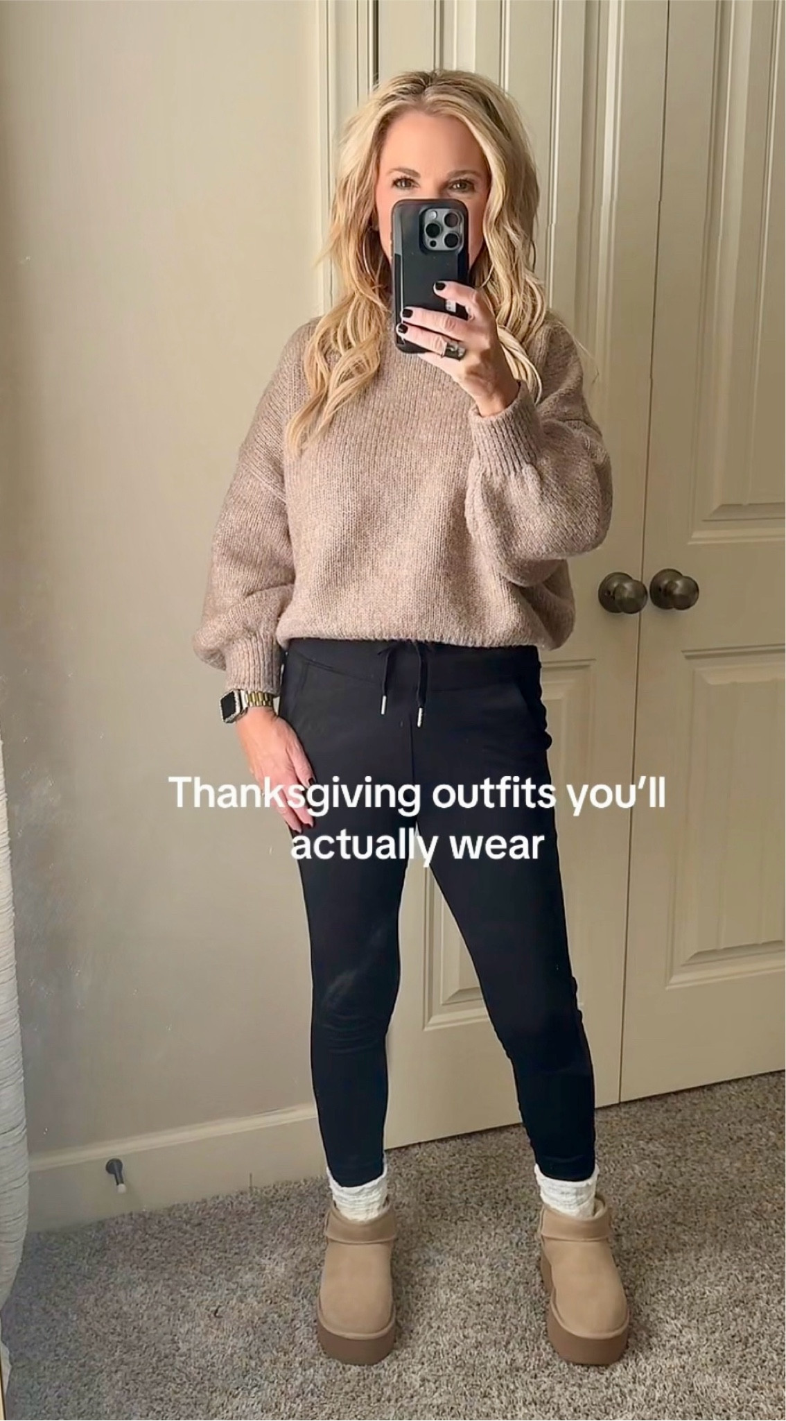 Cute and easy Thanksgiving outfits
1 pair of joggers styled 3 ways 🦃🍁🍂

#LTKStyleTip #LTKOver40 #LTKSeasonal
