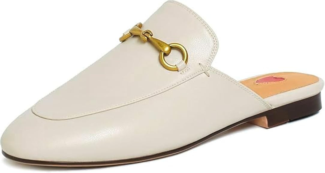 Vertundy Women's Mules Low Heel Flats Leather Slip On Backless Sandals for Girls Lady Work Slides | Amazon (UK)