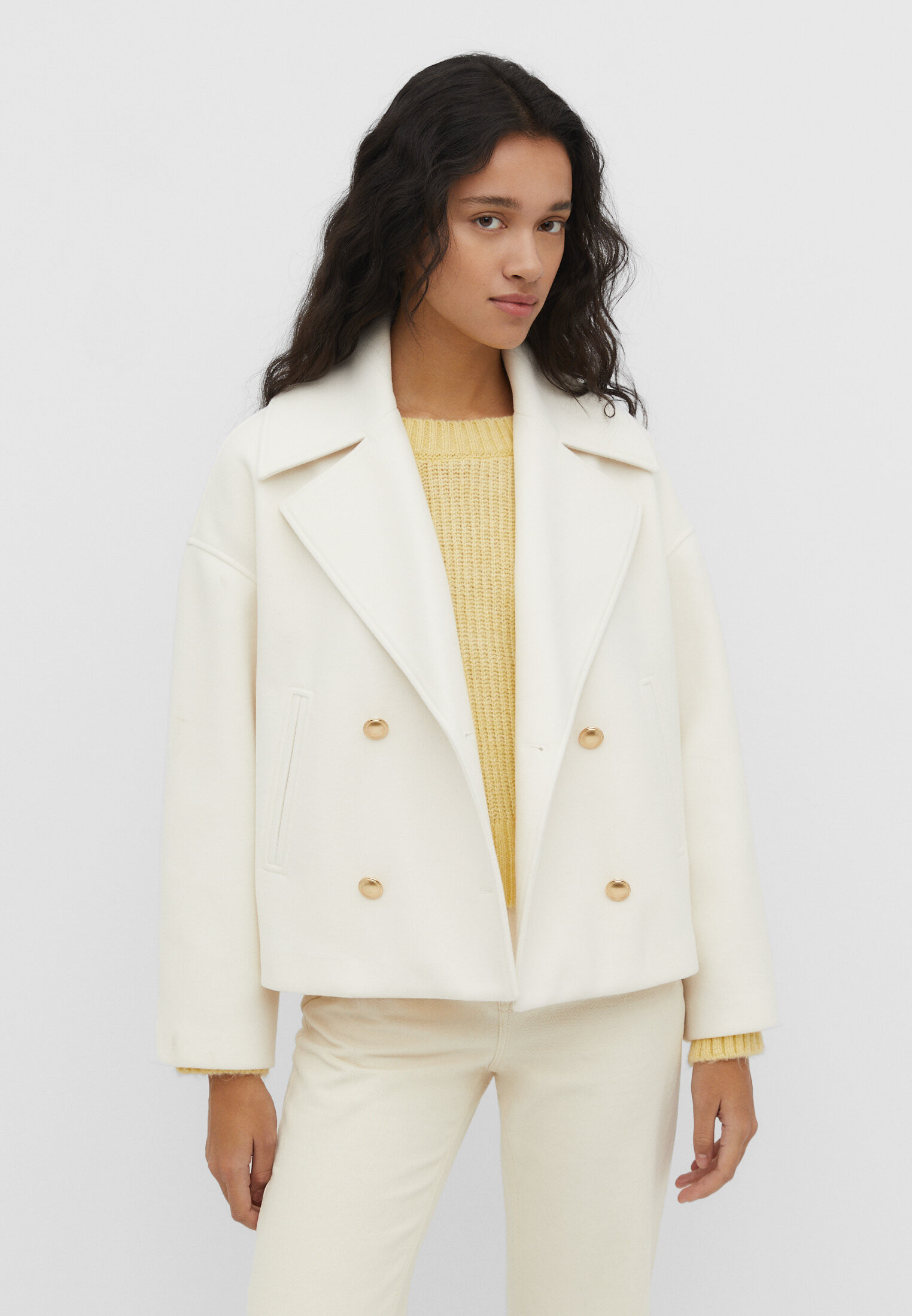Short double-breasted coat - Women's Jackets | Stradivarius France | Stradivarius (FR)