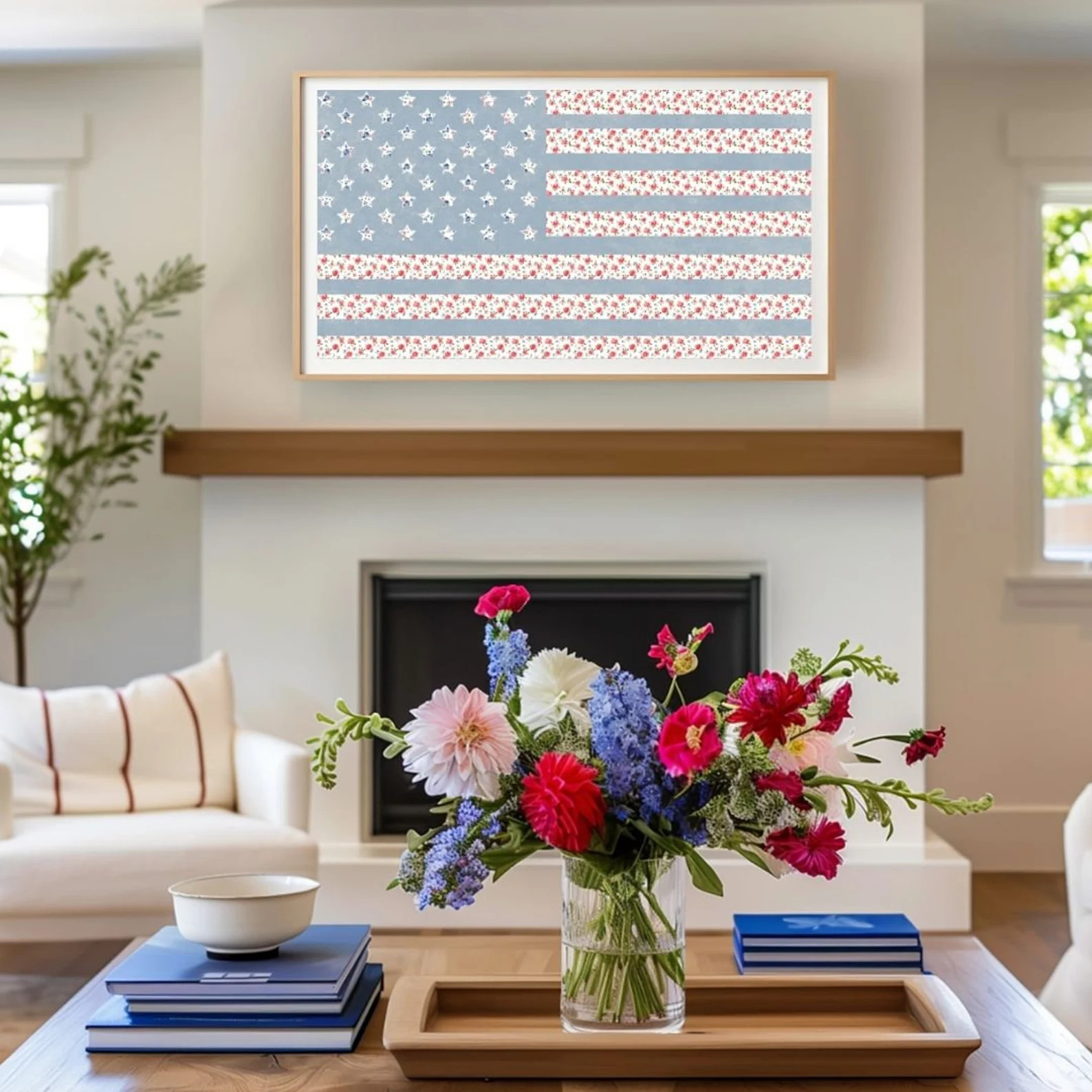 4th of July Samsung Frame TV Art Party Decor | Fun Home Decor Wall Art 4th of July Display | Amer... | Etsy (US)