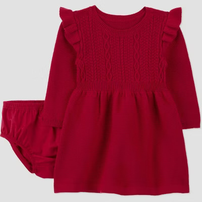 Carter's Just One You® Baby Girls' 2pc Holiday Sweater Dress - Red | Target