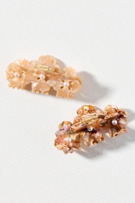 Pearl Floral Hair Claw Clips, Set of 2 | Anthropologie (US)