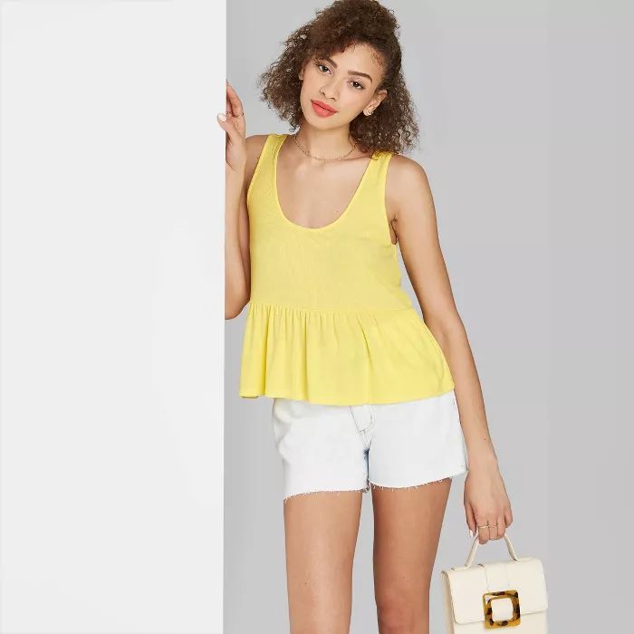 Women's Rib-Knit Peplum Tank Top - Wild Fable™ | Target