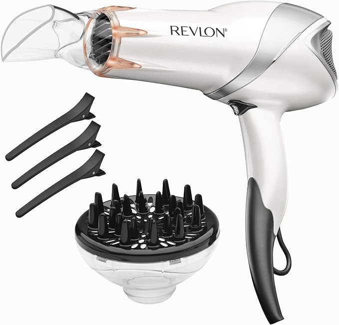 REVLON Infrared Hair Dryer with Diffuser | 1875W Blow Dryer with Infrared Heat Technology to Prev... | Amazon (US)