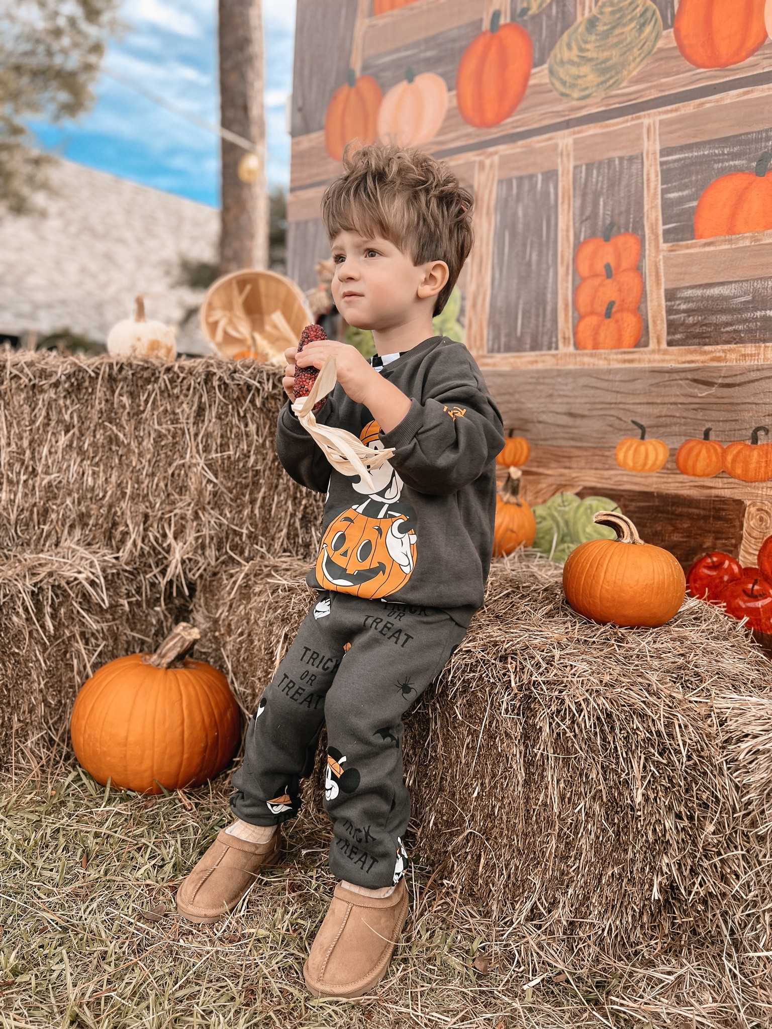 Pumpkin patch toddler outfit inspo / styletip 
2 piece set from H&M trick or treat Mickey Mouse - unfortunately there is just 1 size left
Cat & Jack Slippers (ugg dupes) IN STOCK IN SOME SIZES SO DON’T walk but RUN! These are always sold out! 

#target #h&m #toddler #toddlerfashion #trickortreat #pumpkin #pumpkinpatch

#LTKstyletip #LTKSeasonal #LTKHalloween