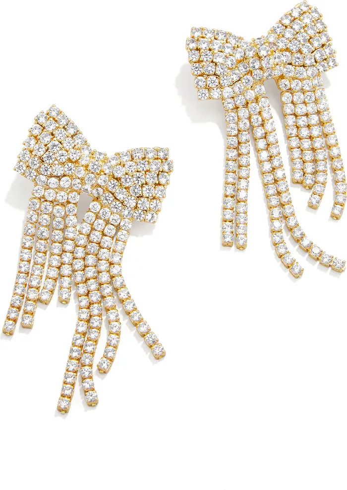 BaubleBar Selena Cubic Zirconia Bow Earrings | Nordstrom | Nordstrom
