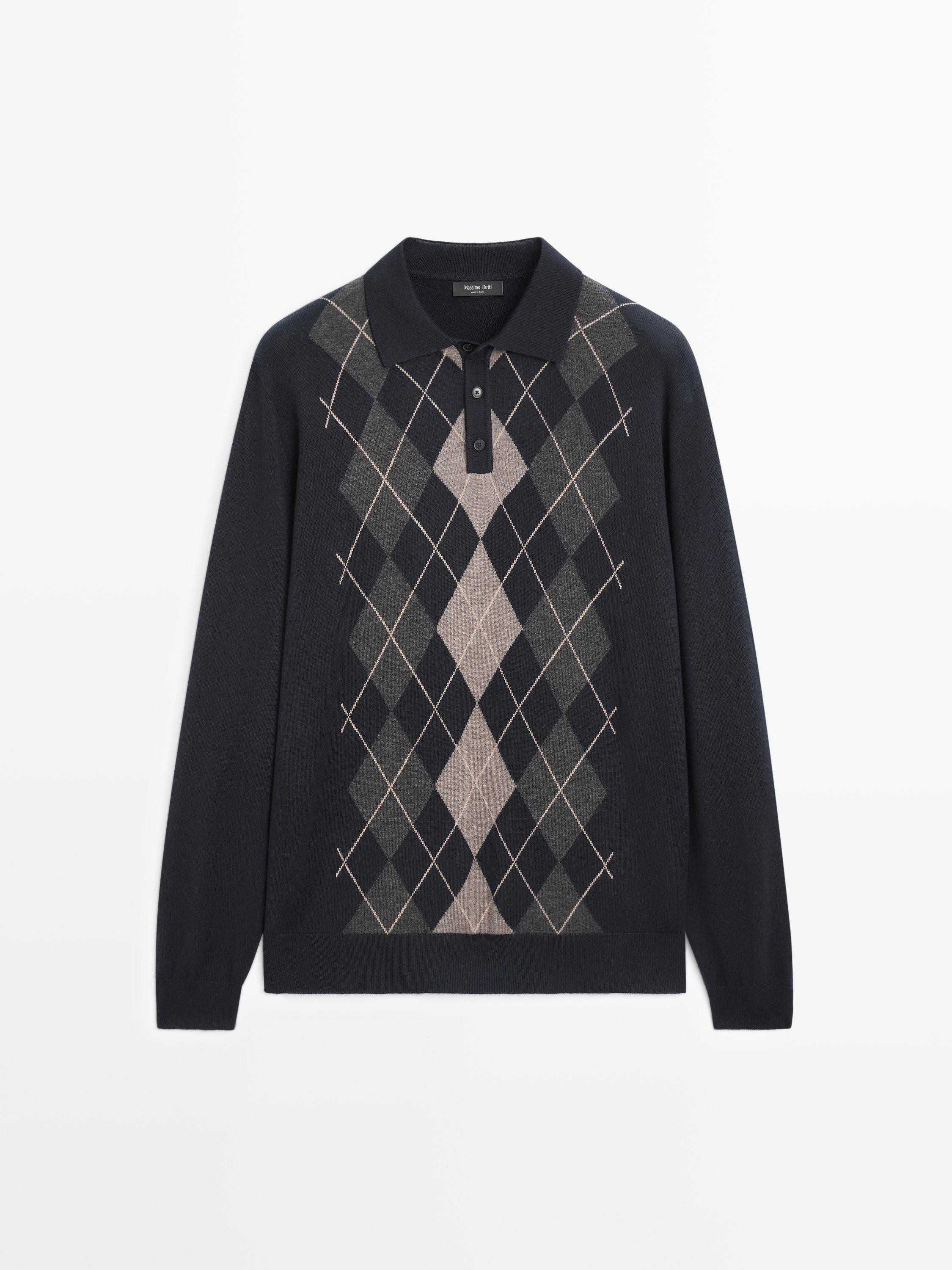 Pull en maille à losanges | Massimo Dutti FR