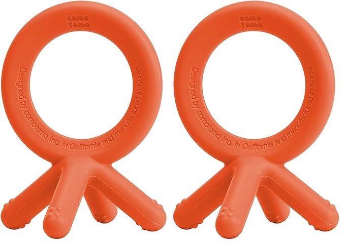 Comotomo Silicone Baby Teether, Orange (Pack of 2) | Amazon (US)