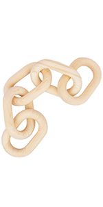 HMASYO Wood Chain Link Decor - Hand Carved 5-Link Wood Knot Wooden Decorative Chain, 22in Rustic ... | Amazon (US)