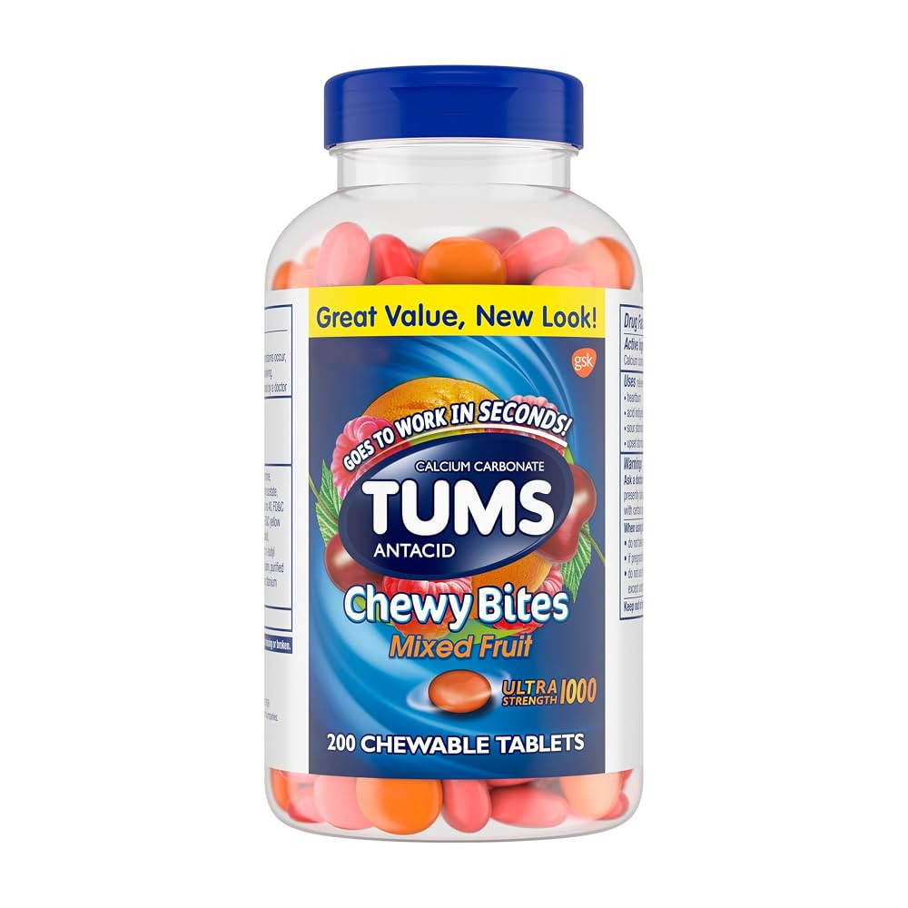 TUMS Chewy Bites Chewable Antacid Tablets for Ultra Strength Heartburn Relief, Great for a Summer... | Amazon (US)